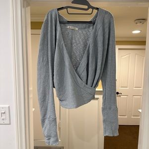 Long sleeve, cross body top